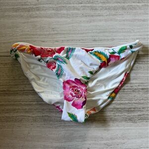 PQ Swim White and Pink Floral Bikini Bottom Only